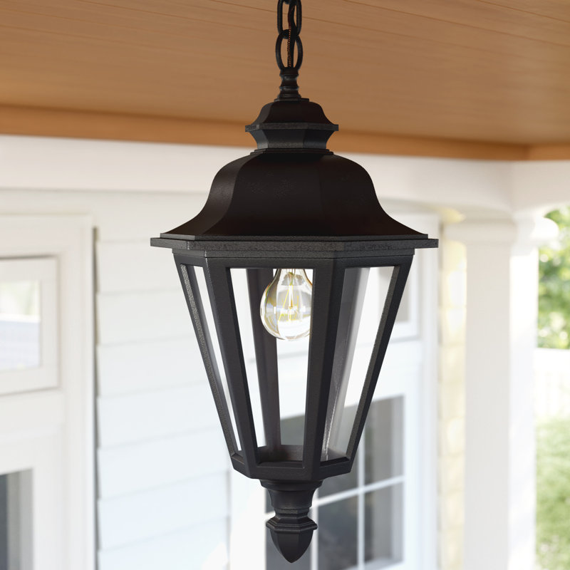 Brentwood One Light Outdoor Pendant from Generation Lighting , Black