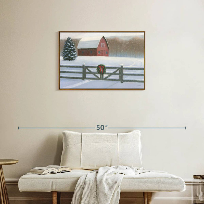 Affinité de Noël VI, Cadre flottant doré, 31 po x 21 po