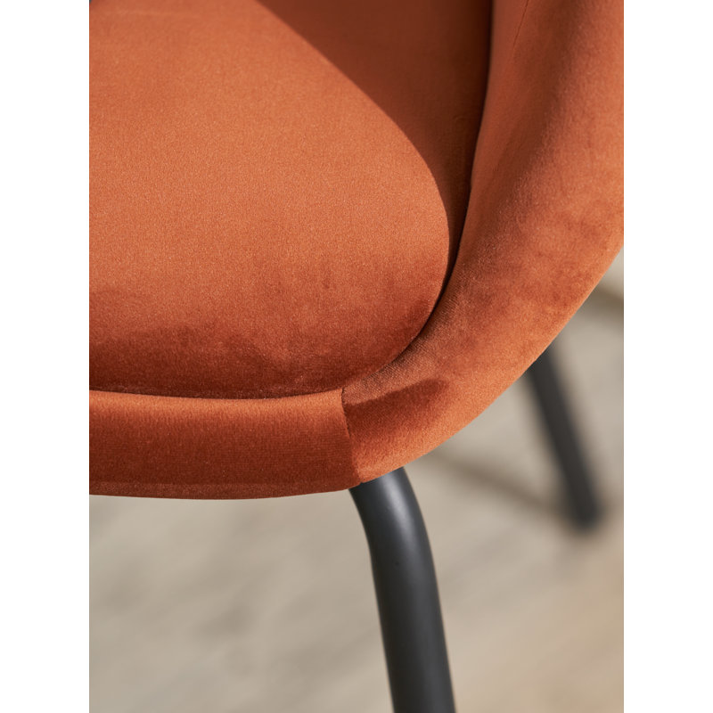 Bendte 40cm H Upholstered Metal Upholstered Back Accent, Cinnamon