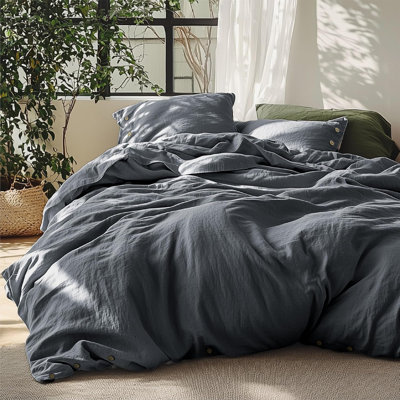 Bedsure Linen Cotton Blend Duvet Cover Set