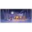 Murale de porte de garage de Noël avec scène de chalet enneigé