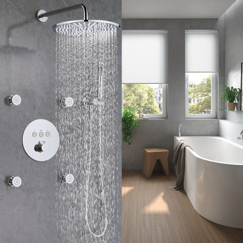Système de douche thermostatique complet avec valve brute