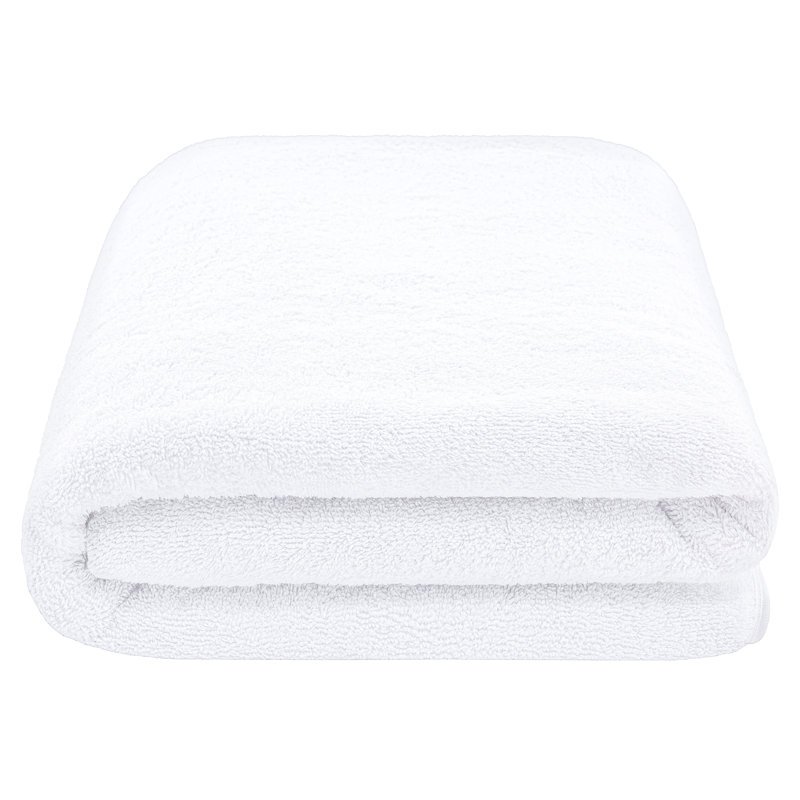 Drap de bain surdimensionné 100% coton 40 x 80 Darcelle, Blanc brillant
