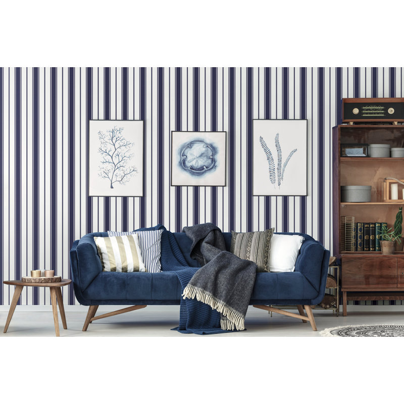 Smart 3 Stripes Heritage Stripe Wallpaper Roll, Yellow