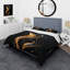 Ensemble de housse de couette abstrait noir et doré doré minimaliste II-101241251