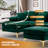 114" U Shaped Snow Fleece Sectional Sofa With Gold Hardware Legs-817911001