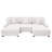 Milbrey 3 - Piece Upholstered Beige Corduroy Modular Sectional Sofa with Pillow Back and Solid Wood Legs-753509434