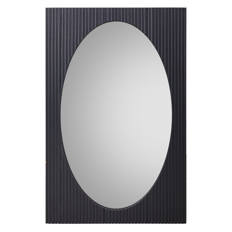 Aldgate Wood Flat Floor Mirror, Black Matt