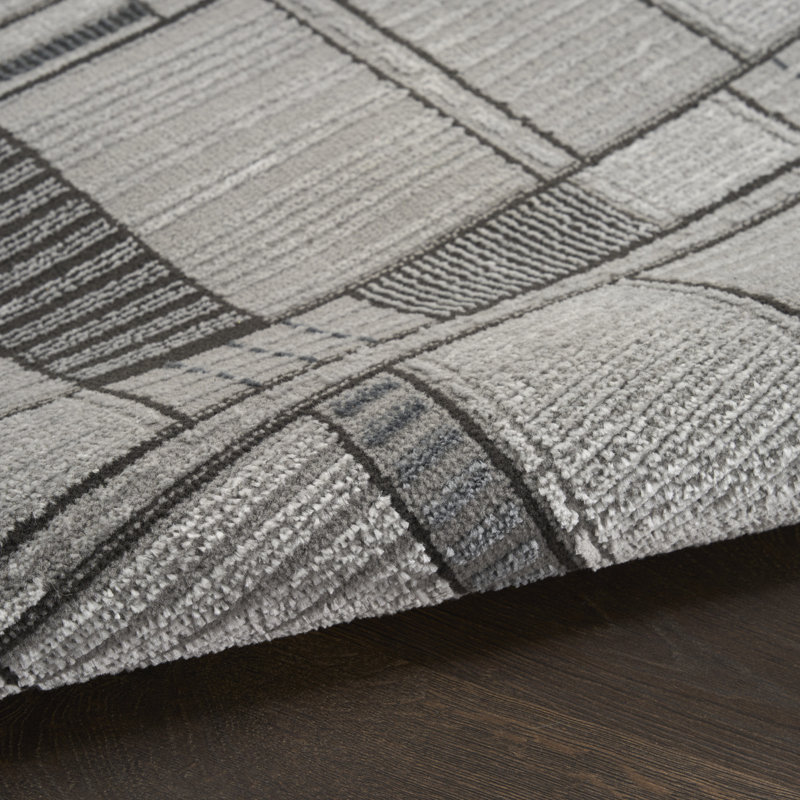 Faunsdale Black Grey Modern Indoor Rug, Runner 2' x 6'