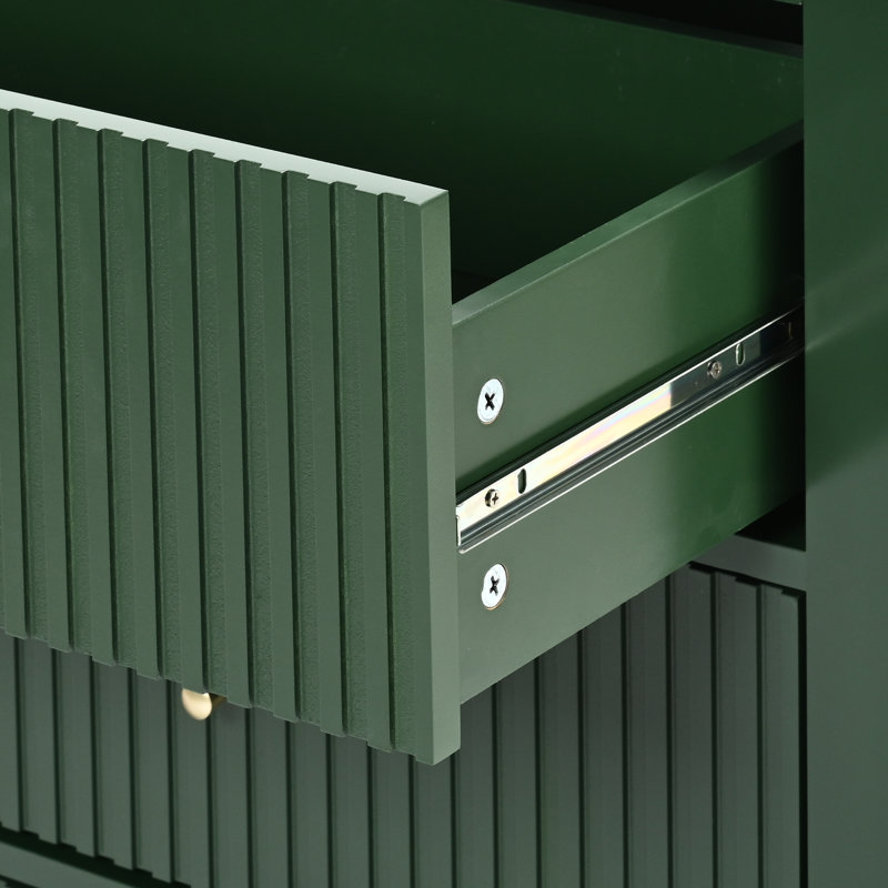 6 Drawer 47 In. Wide Chest Of Drawers, Green