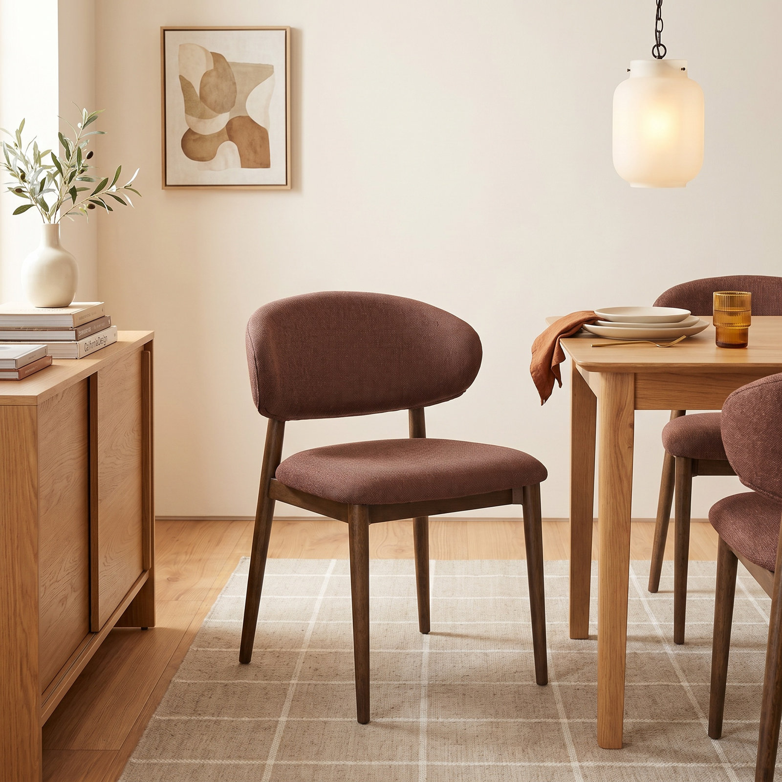 Deloris Dining Chair, Rust Performance Chenille