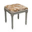 Tabouret de coiffeuse en lin à motif floral turquoise Toscan Aqua-358872231-358872229