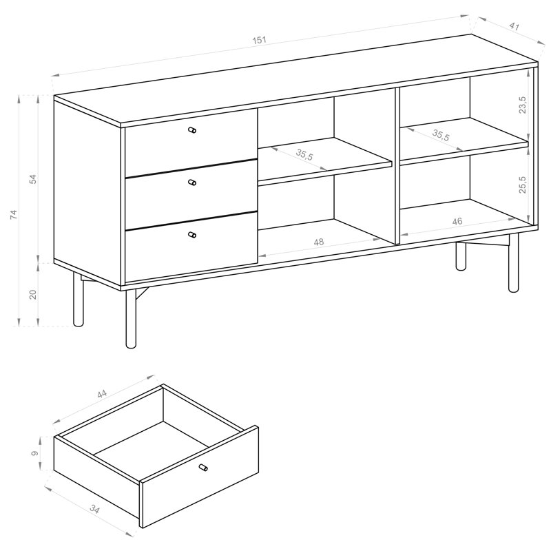 Karlie 151cm Sideboard