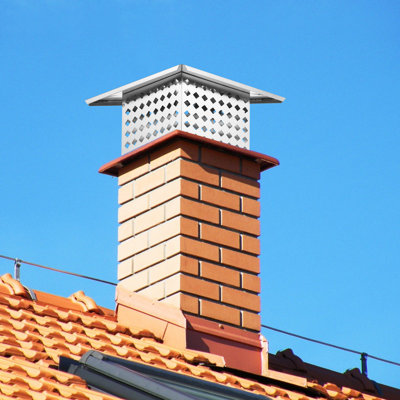 Stainless Steel Chimney Cap 13x13 Inch, Adjustable Metal Mesh Flue Cover with Sloped Top, Weather-Resistant Spark Arrestor for Square & Rectangular Flues, Includes Hardware & Gloves