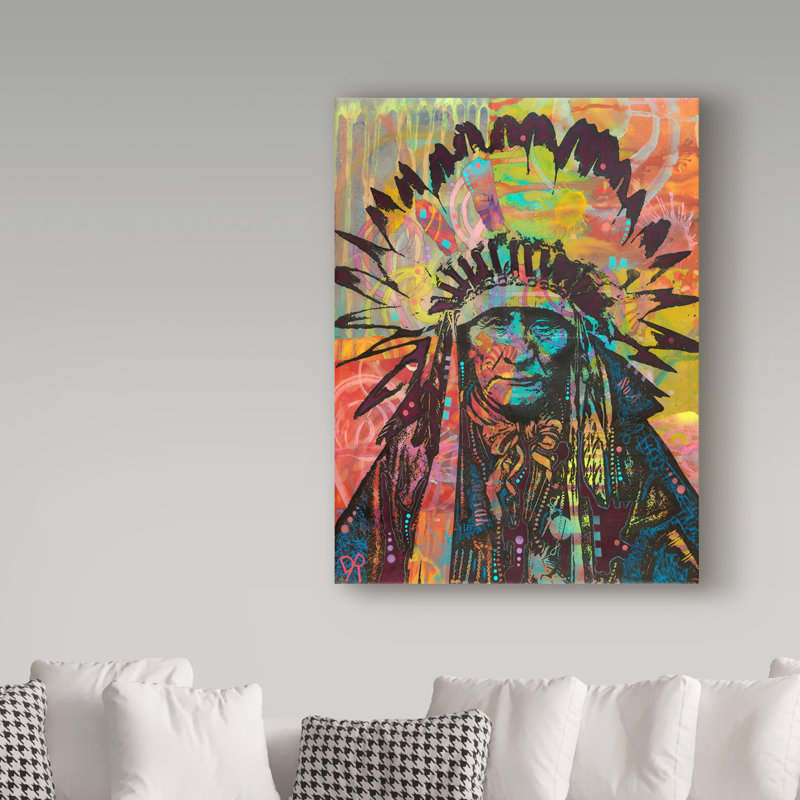 Dean Russo Colorful Psychedelic Portrait Canvas Art 24" x 18"