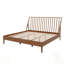 Lit plateforme en bois de bambou massif avec tête de lit haute de style moderne Mid-Century, sans sommier tapissier-418477413-418477415
