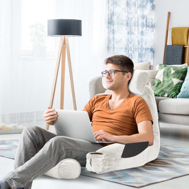 Coussin de lecture Nestl, H 22 po x l 36 po x P 13 po, Blanc