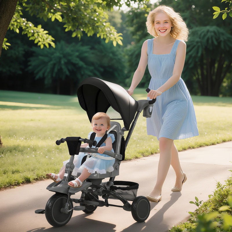 Zoomie Kids Push/Pull Ride On, Black