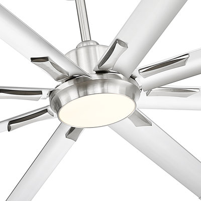 72"Industrial Ceiling Fan With Light,With 8 Aluminium Metal Blades,Works with Alexa