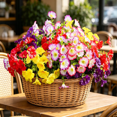 12 Pcs Look Real Artificial Flowers for Outdoors, Realistic Fake Outdoor Flowers, UV Resistant Silk Petunia Flowers for Outside Faux Flowers Plants for Outdoor Porch, Mix Colors