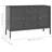 Sideboard Side Table with Adjustable Shelf Steel and Tempered Glass-1246009708