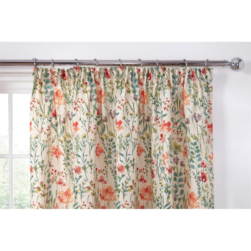 Anamari Polycotton Semi Sheer Curtain Pair, 229cm Width x 183cm Drop