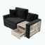 Canapé modulaire moderne de 63,2 po avec accoudoirs de rangement et console centrale pour le salon, noir-1665544271-1665544270