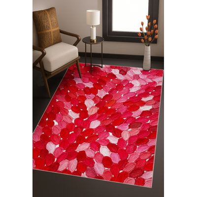 Tapis bleu tissé lavable rétro Mosso