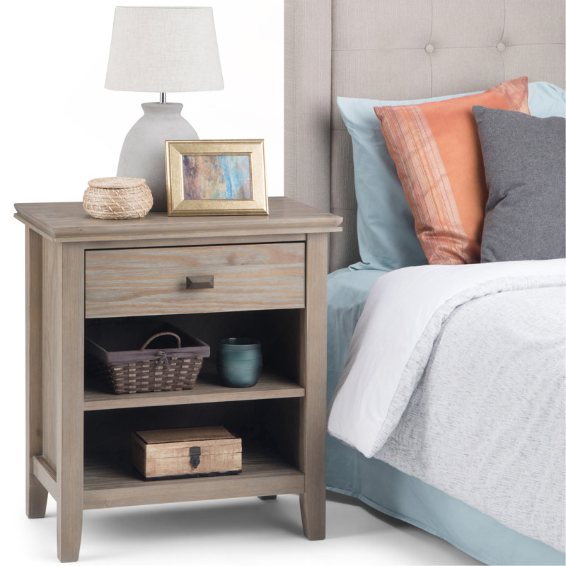 Artisan - Bedside Table - Distressed Grey, Light Brown