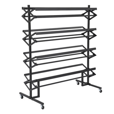 Large Paper Roll Holder Mobile Rolling Organizer Paper Roll Dispenser with 8 Rods and Casters for Craft Room Retail Classroom