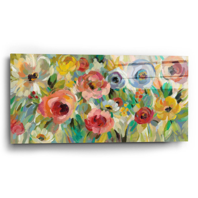 «Vivid Coral Floral I» par Silvia Vassileva, H 12 po x l 24 po
