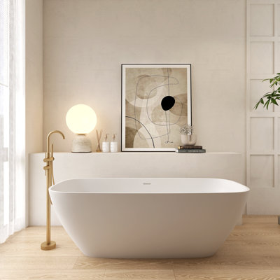 66.93"X 29.94"Solid Surface Bathtub, Freestanding Soaking Bathtub