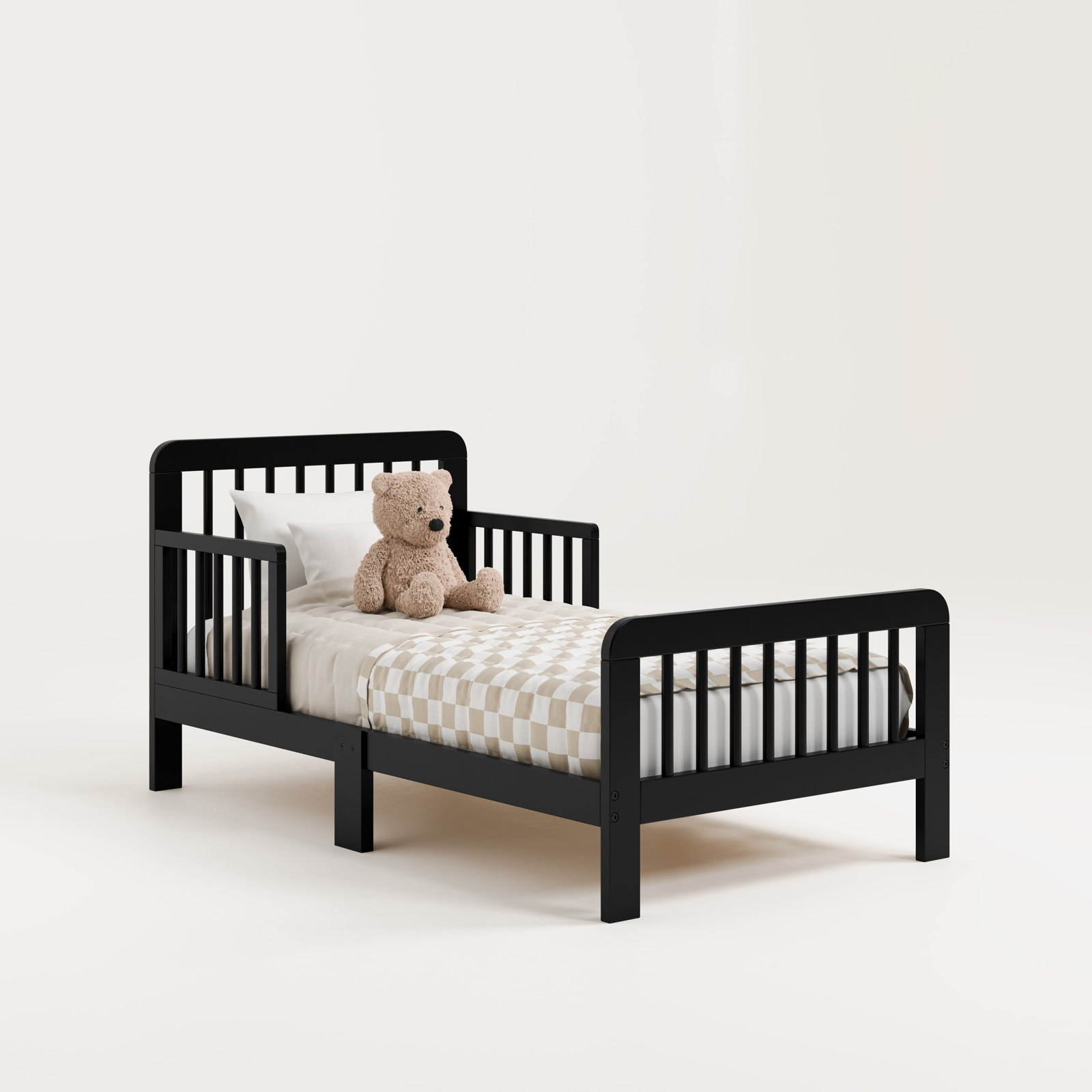 Pasadena Toddler Bed with Guardrails, Black