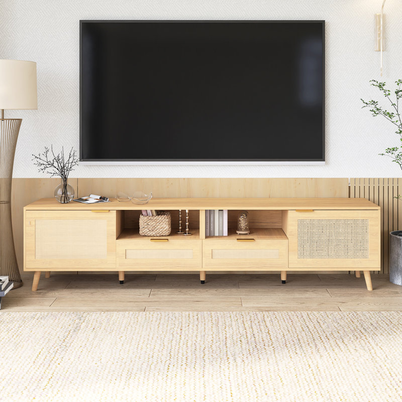 Modern Farmhouse TV Stand For Tvs Up To 85", Natural