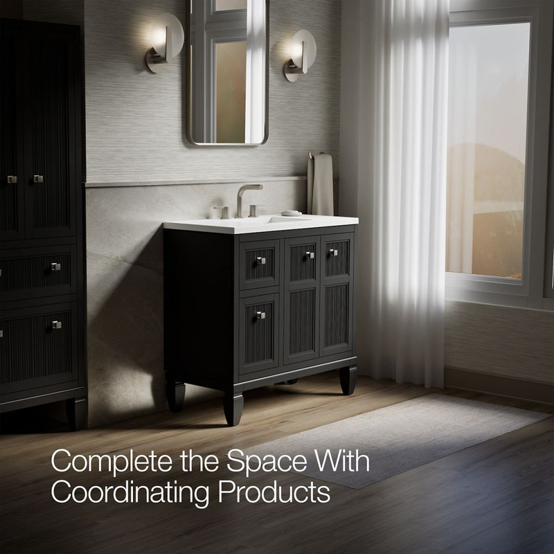 Hearthaven 36-In Bathroom Vanity Set, Slate Gray