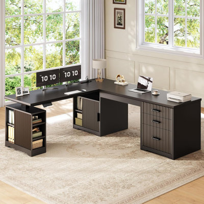 Farmhouse L Shaped Electric Standing Desk