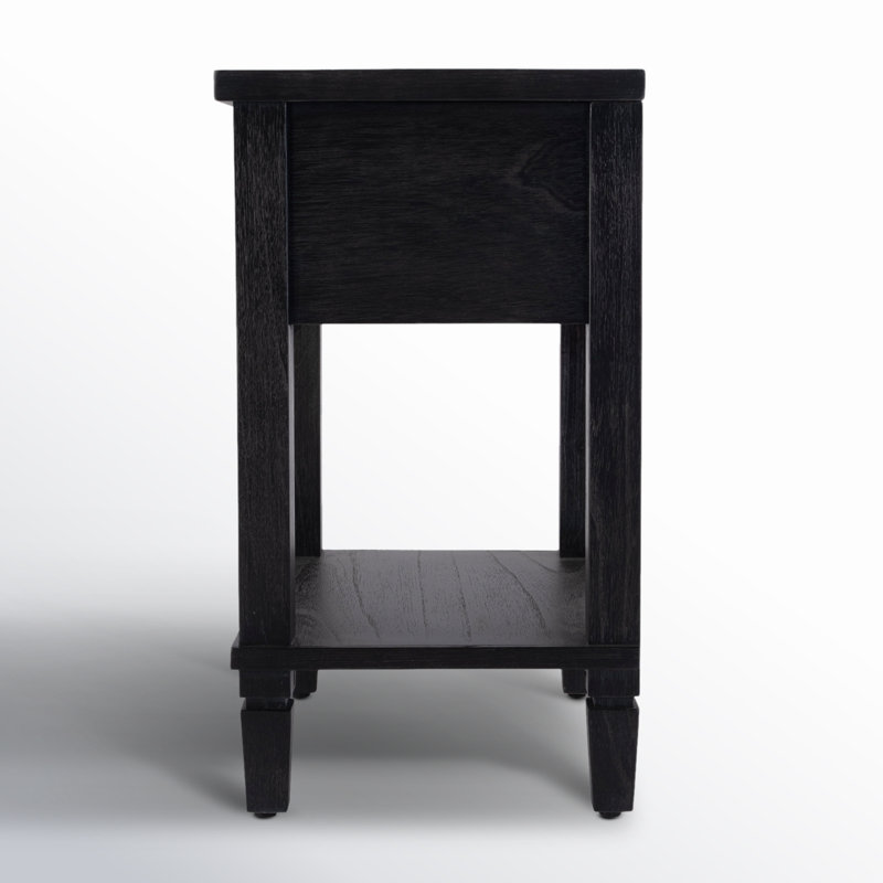 Flagstaff 1-Drawer Cane Nightstand, Black