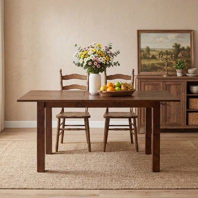 Extendable Solid Wood Rectangle Dining Table