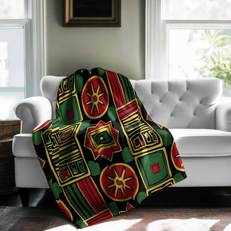 Couverture afro-américaine en sherpa de qualité supérieure 1 pièce, Grand lit