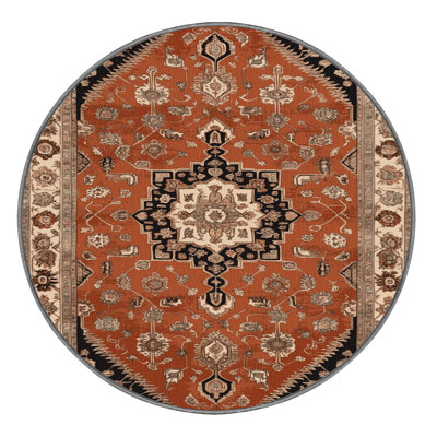 Machine Washable Persian Brown Area Rug