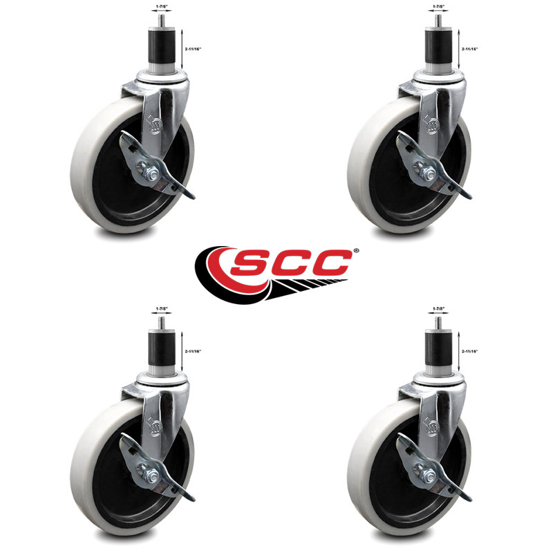 Thermoplastic Caster with Brake