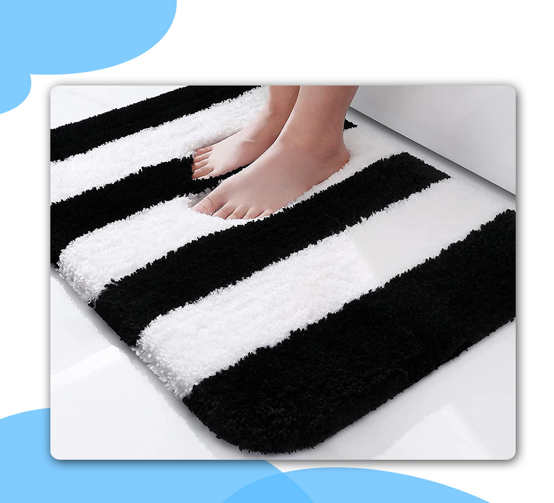 Chenille Bath Rug with Non-Slip Backing Hokku Designs