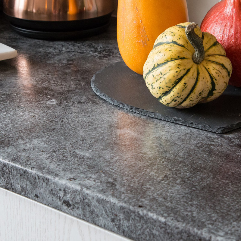 Lathan 2m x 67.5cm Matte Peel & Stick Wallpaper Roll, Avellino Beton Slate Grey