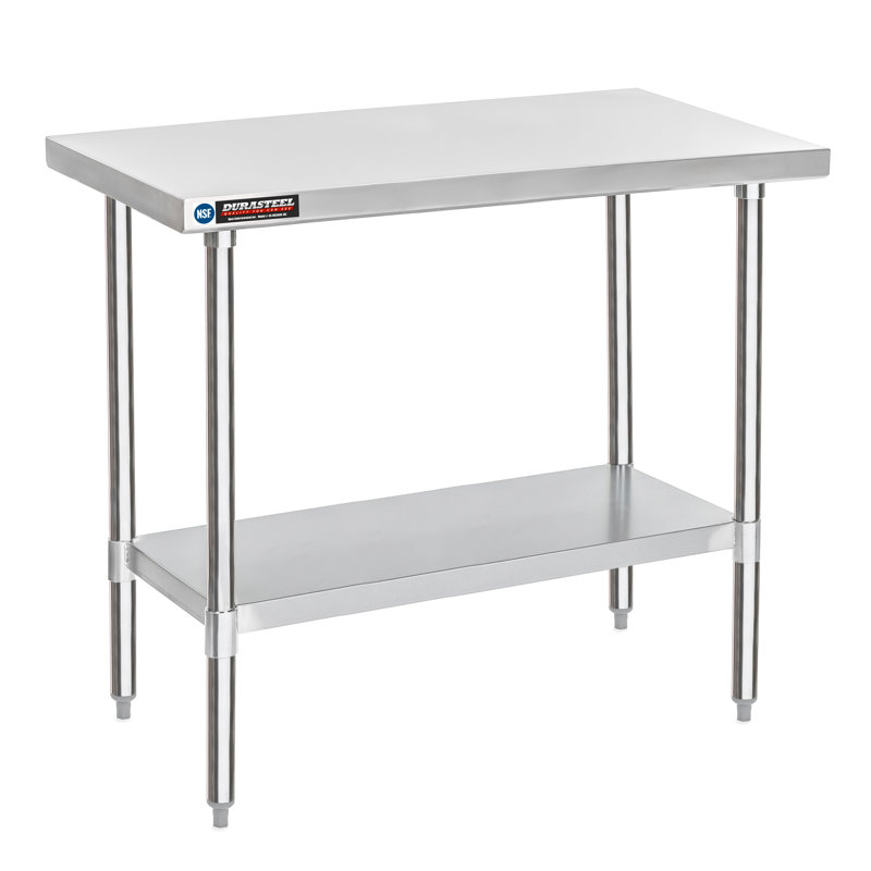 24 x 24 Inch Stainless Steel Workbench Table with Adjustable Under Shelf