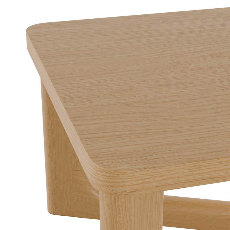 Litzie Rectangle Solid Wood Coffee Table, Oak