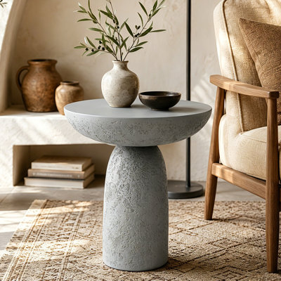Fiberglass Mushroom-Shaped Accent Table