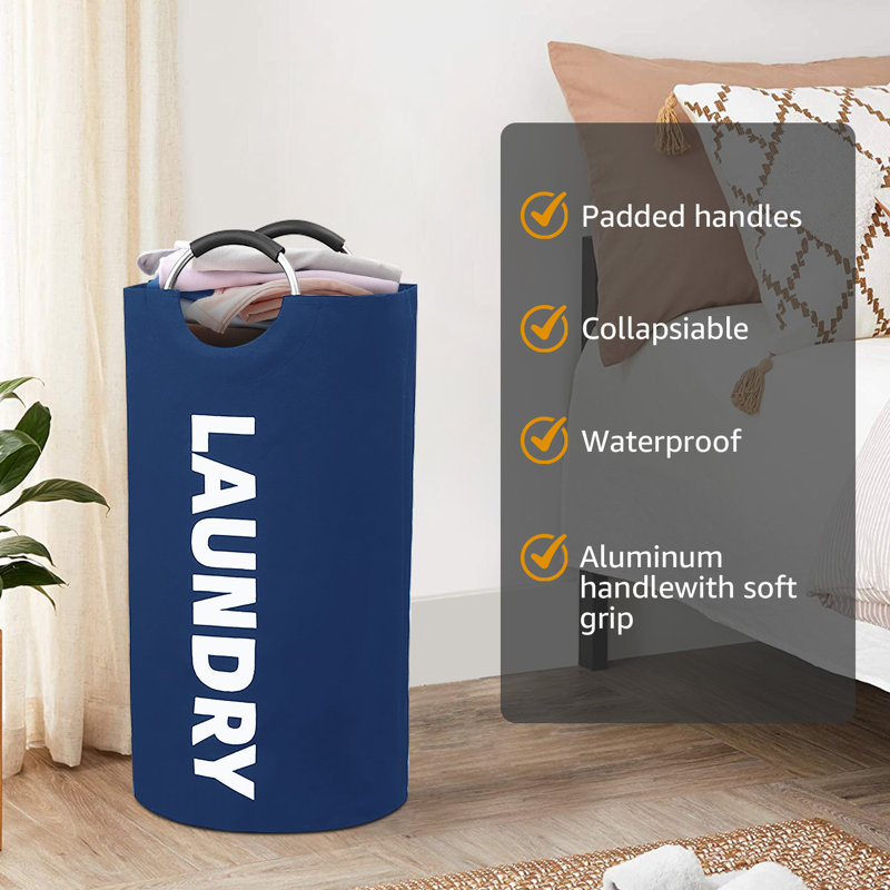 90L Laundry Basket Waterproof Laundry Hamper, Blue