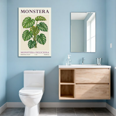 Plants &Flowers Monstera Deliciosa Plant Tropical Leaves Pattern