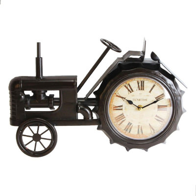 Analogue Metal Electric Tabletop Clock in Black