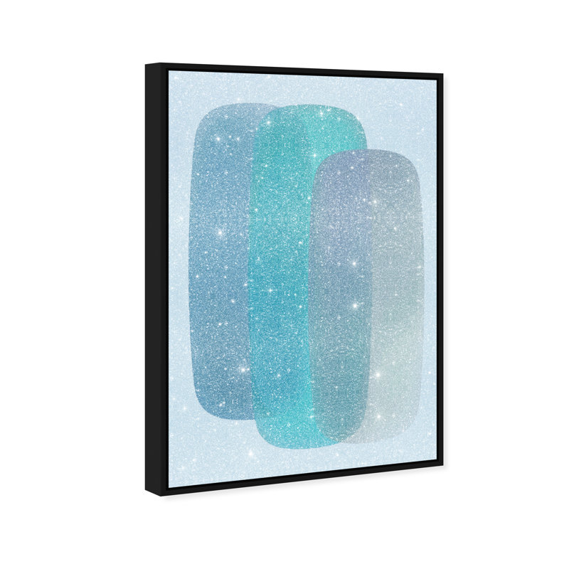 Teal Gradients Print by Oliver Gal, 55"H x 37"W, Black Floater Frame